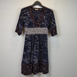 Aritzia Wilfred 100% Silk Patchwork boho midi Dress feminine summer